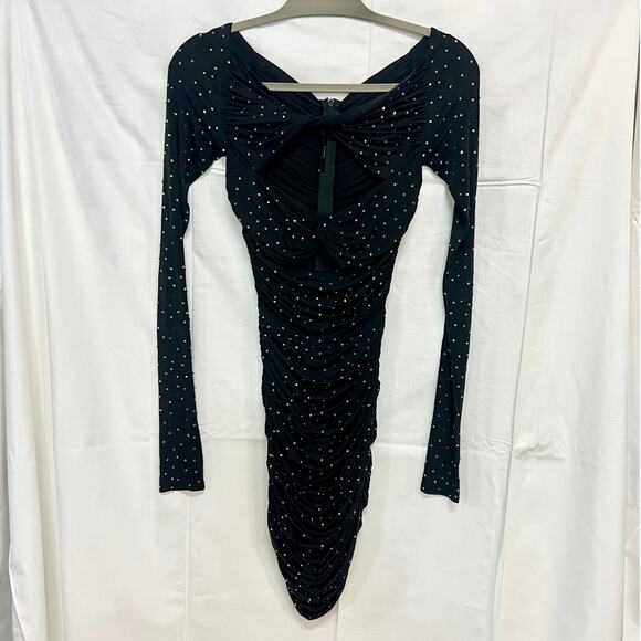 NWOT Alex Perry Embellished Cutout Bodycon Minidress & Leggings Black 8 UK /US 4 - Picture 4 of 12